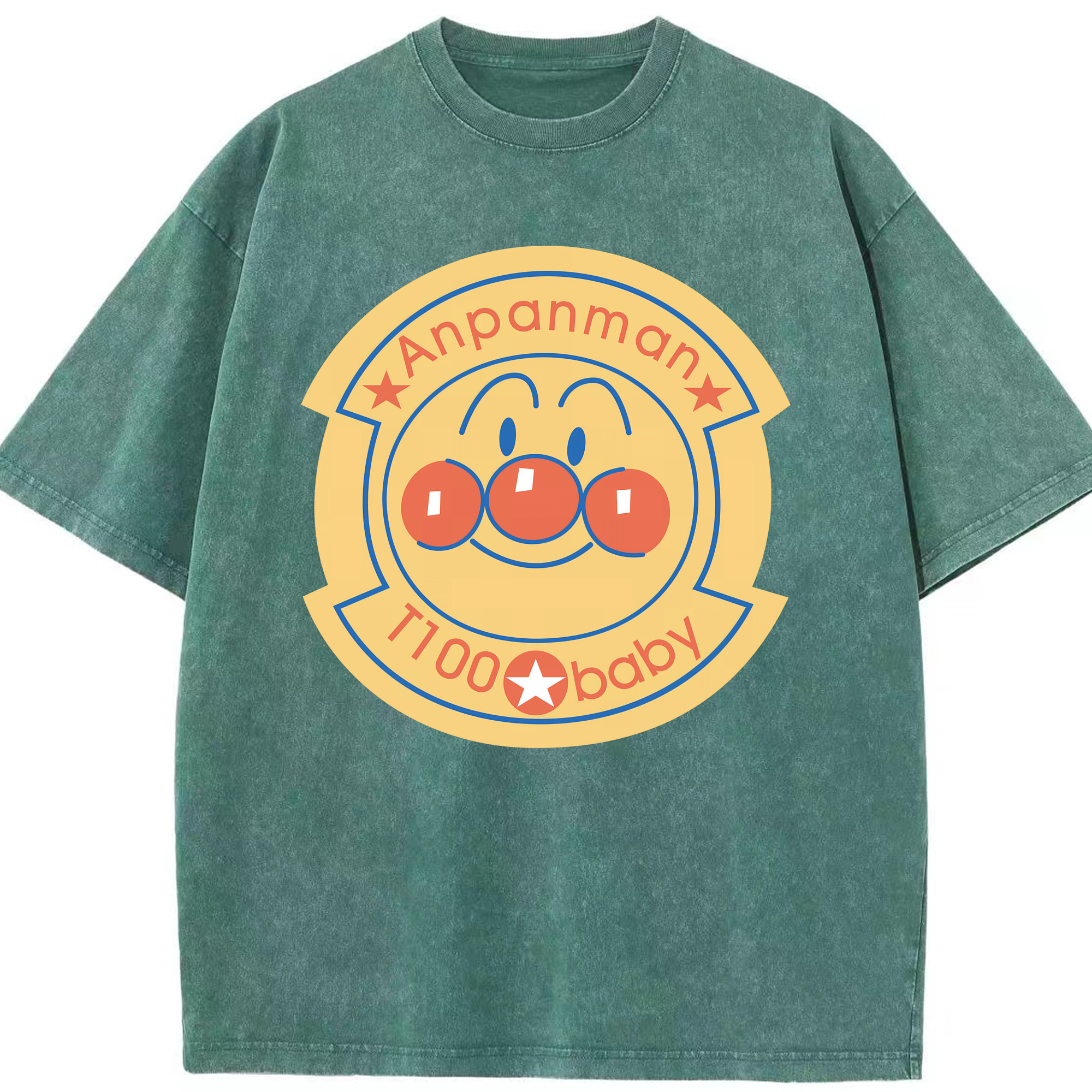 （画像用） アンパンマン Anpanman 綿100% ヴィンテージ風 半袖Tシャツ（フロントプリント）